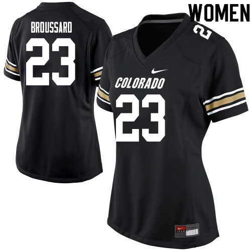 Women #23 Jarek Broussard Colorado Buffaloes College Football Jerseys Sale-Black